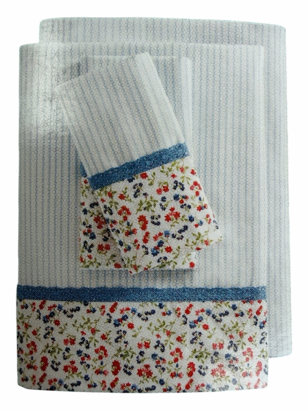 FULL The Pioneer Woman Wildflower Toss Stripe Cotton Percale Sheet Set Full Size